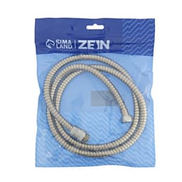 Душевой шланг ZEIN Z46PS, 150 см, цинковые гайки 1/2", пластиковые втулки, нержавеющая сталь, Имп/Имп