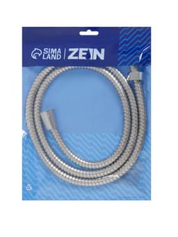 Душевой шланг ZEIN Z47PS, 150 см, пластиковые гайки 1/2", нержавеющая сталь, Имп/Имп