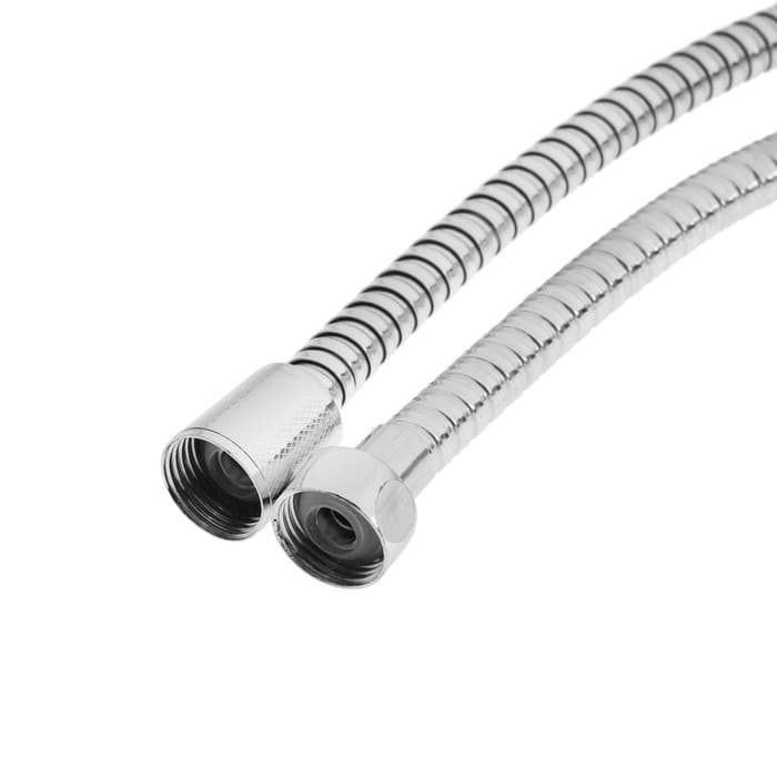 Душевой шланг ZEIN Z48PS, 150 см, цинковые гайки 1/2", латунная втулка, нержавеющая сталь, Имп/Имп