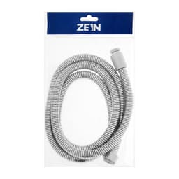 Душевой шланг ZEIN Z21PS, растягивающийся 150-200 см, гайки металл, нержавеющая сталь, хром, Имп/Имп