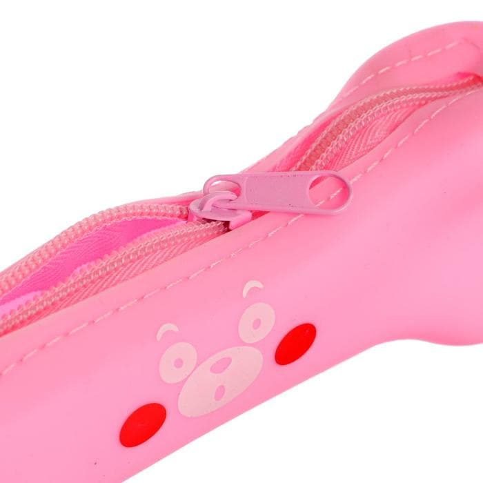 Пенал школьный Calligrata «Кость» на молнии, силиконовый, розовый