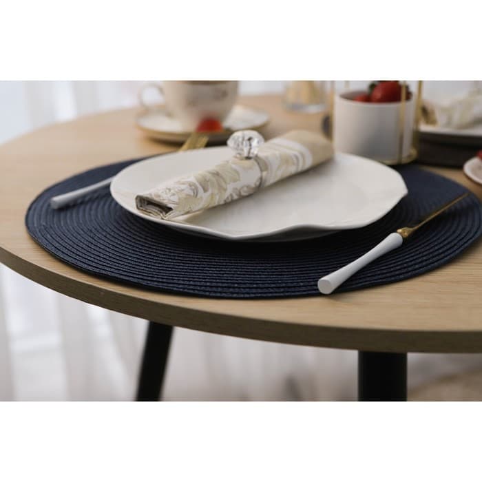 Салфетка сервировочная на стол Доляна «Лофт», d=38 см, синяя