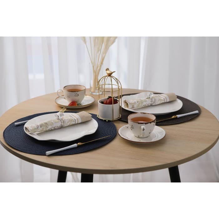 Салфетка сервировочная на стол Доляна «Лофт», d=38 см, синяя