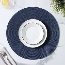 Салфетка сервировочная на стол Доляна «Лофт», d=38 см, синяя