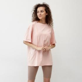 Футболка женская MINAKU OVERSIZE FIT: цвет персиковый, р-р 50