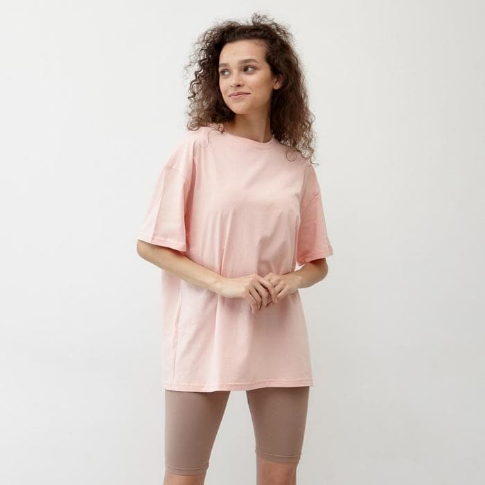 Футболка женская MINAKU OVERSIZE FIT: цвет персиковый, р-р 50