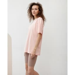 Футболка женская MINAKU OVERSIZE FIT: цвет персиковый, р-р 50