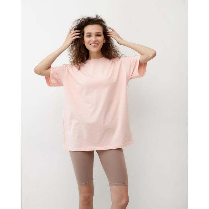 Футболка женская MINAKU OVERSIZE FIT: цвет персиковый, р-р 50