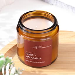 Ароматическая свеча в банке Tonka macadamia, соевый воск, 90 г, тонка и макадамия