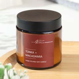 Ароматическая свеча в банке Tonka macadamia, соевый воск, 90 г, тонка и макадамия