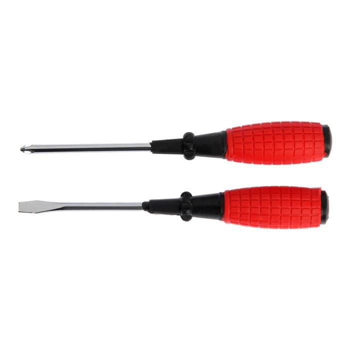 Набор отверток ЛОМ, обрезиненные рукоятки, PH2/SL6×100 мм, 2 шт.