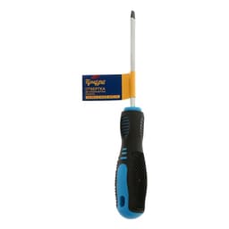 Отвертка шлицевая ТУНДРА, CrV, хром, магнит, двухкомпонентная рукоятка, SL5×100 мм