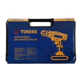 Шуруповерт ТУНДРА, патрон БЗ до 10 мм, LED, 2 х Li-ion 1.3 Ah=20V, 350/1250 об/мин, 28 Н*м