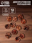 Новогодний декор «Набор натуральных шишек», 12 шт.