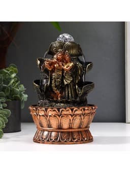 Фонтан настольный с подсветкой «Кришна и Радха у фонтана», от сети, 22.5×15×15 см