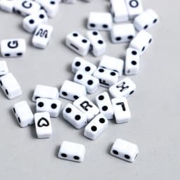 Бусины для творчества пластик «Буквы, знаки, цифры, домино», набор 20 г, 0.5×0.8×0.4 см