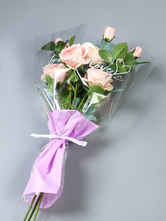 Пакет для цветов конус To be in love, светло-сиреневый, 40×50 см