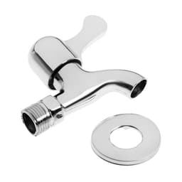 Кран водоразборный ZEIN Z2180, с плоской ручкой, цинк, кран-букса, хром