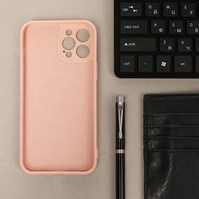 Чехол Luazon для iPhone 12 Pro Max, поддержка MagSafe, силиконовый, розовый