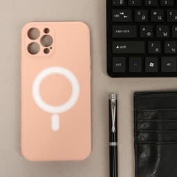 Чехол Luazon для iPhone 12 Pro Max, поддержка MagSafe, силиконовый, розовый