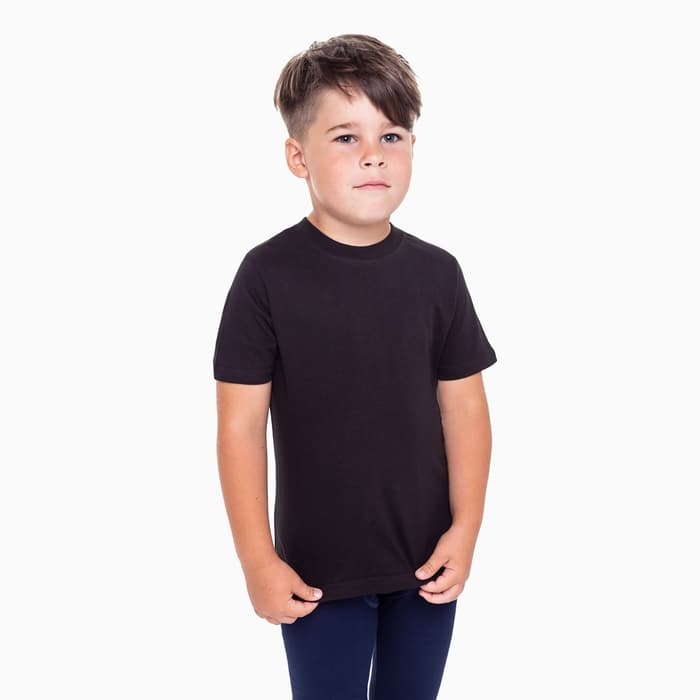 Футболка детская однотонная ATA kids, чёрная, рост 92 см