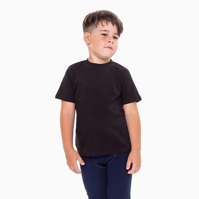 Футболка детская однотонная ATA kids, чёрная, рост 92 см