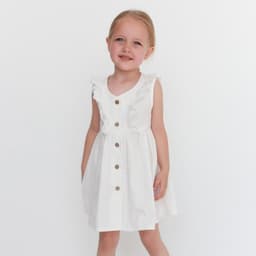 Платье на пуговицах для девочки KAFTAN: Summer cotton, белое, рост 98-104 см