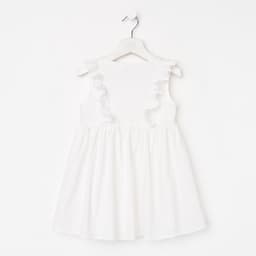 Платье для девочки на пуговицах KAFTAN: Summer cotton, белое, размер 30 (98-104 см)