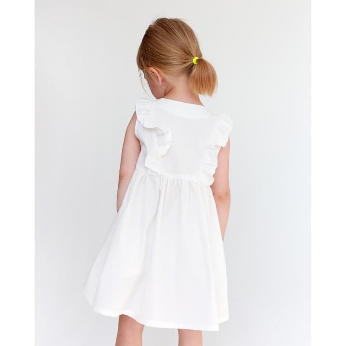 Платье на пуговицах для девочки KAFTAN: Summer cotton, белое, рост 98-104 см