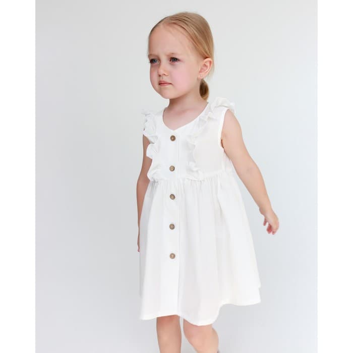 Платье на пуговицах для девочки KAFTAN: Summer cotton, белое, рост 98-104 см