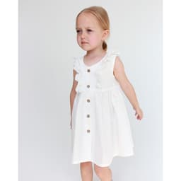 Платье на пуговицах для девочки KAFTAN: Summer cotton, белое, рост 98-104 см