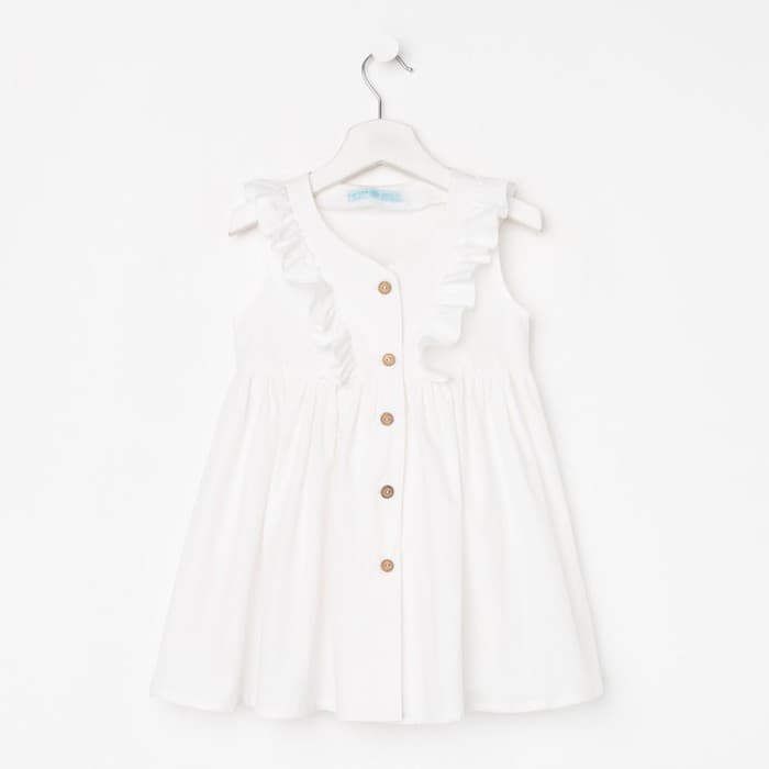 Платье на пуговицах для девочки KAFTAN: Summer cotton, белое, рост 98-104 см