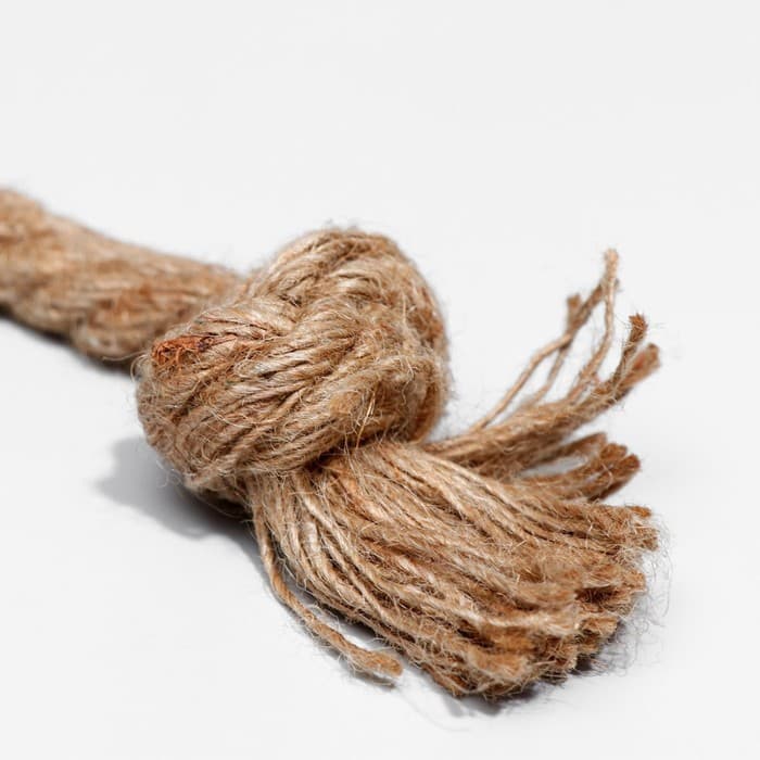 Мягкая игрушка для собак «Пёс», 39×11 см, с пищалкой и канатом, коричневая