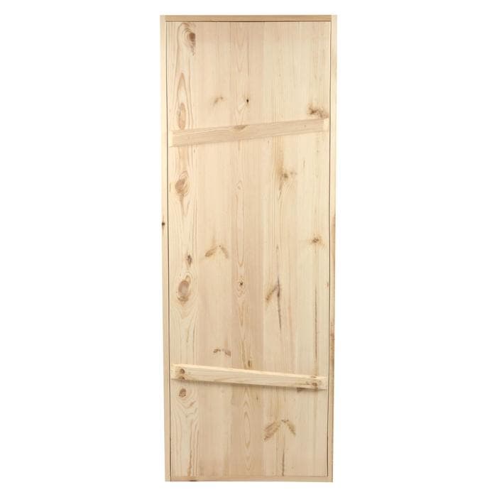 Дверь для бани и сауны, 190×70 см по коробке, сосна, на клиньях, массив, «Добропаровъ»