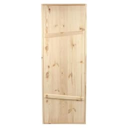 Дверь для бани и сауны, 190×70 см по коробке, сосна, на клиньях, массив, «Добропаровъ»