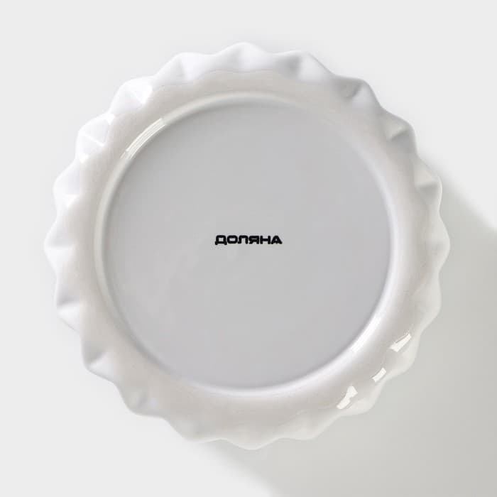Банка для сыпучих Доляна «Золотое крыло», 900 мл, 12×17 см, керамика, белая
