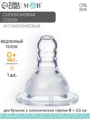 Соска на бутылочку, антиколиковая, +0 мес., M&B «Корона»