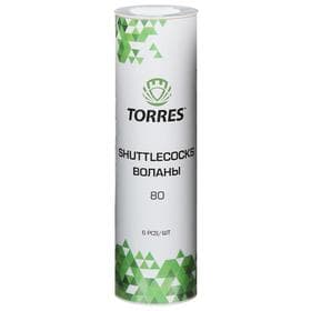 Набор воланов для бадминтона TORRES 80, 6 шт., белый