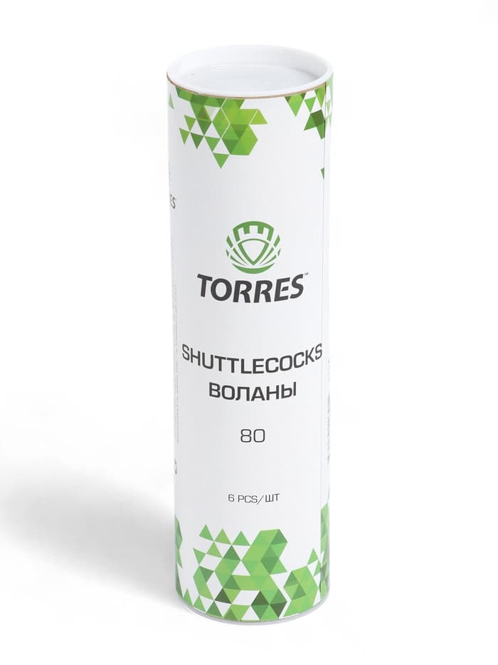 Набор воланов для бадминтона TORRES 80, 6 шт., белый