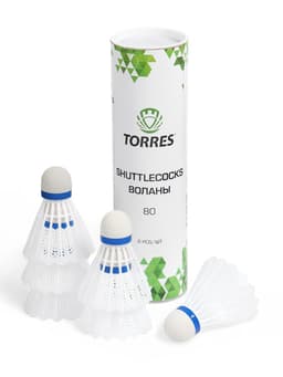 Набор воланов для бадминтона TORRES 80, 6 шт., белый