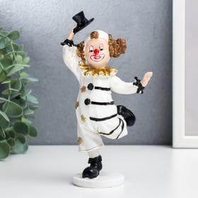 Фигурка полистоун «Клоун в полосатом костюме», чёрно-белый с золотом, 18×7×10 см