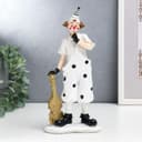 Фигурка полистоун «Клоун в костюме в горох», чёрно-белый с золотом, 25×6.5×11.5 см