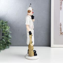 Фигурка полистоун «Клоун в костюме в горох», чёрно-белый с золотом, 25×6.5×11.5 см