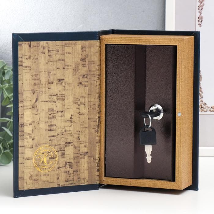 Шкатулка книга - сейф «Великие мысли великих мужчин», дерево, искусственная кожа, 21×13×5 см
