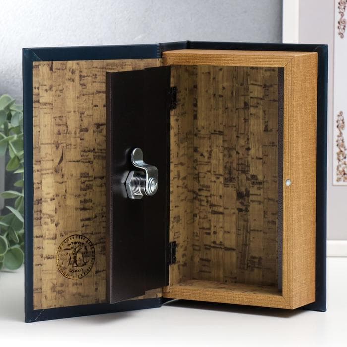 Шкатулка книга - сейф «Великие мысли великих мужчин», дерево, искусственная кожа, 21×13×5 см