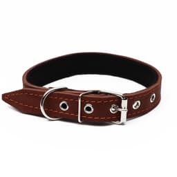 Ошейник, 56×2.5 см, ОШ 35-45 см, на синтепоне, кожа, коричневый