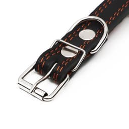 Ошейник «Строгий шип», 56×2.5 см, ОШ 35-45 см, кожа, чёрный