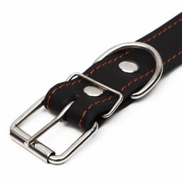 Ошейник безразмерный, 71×3.5 см, ОШ 29-62 см, на синтепоне, кожа, чёрный