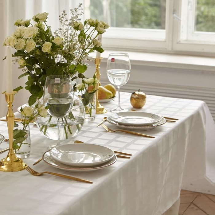 Скатерть «Этель» Geometry, 150×300±3 см, 192 г/м², хлопок с ВГМО, белая
