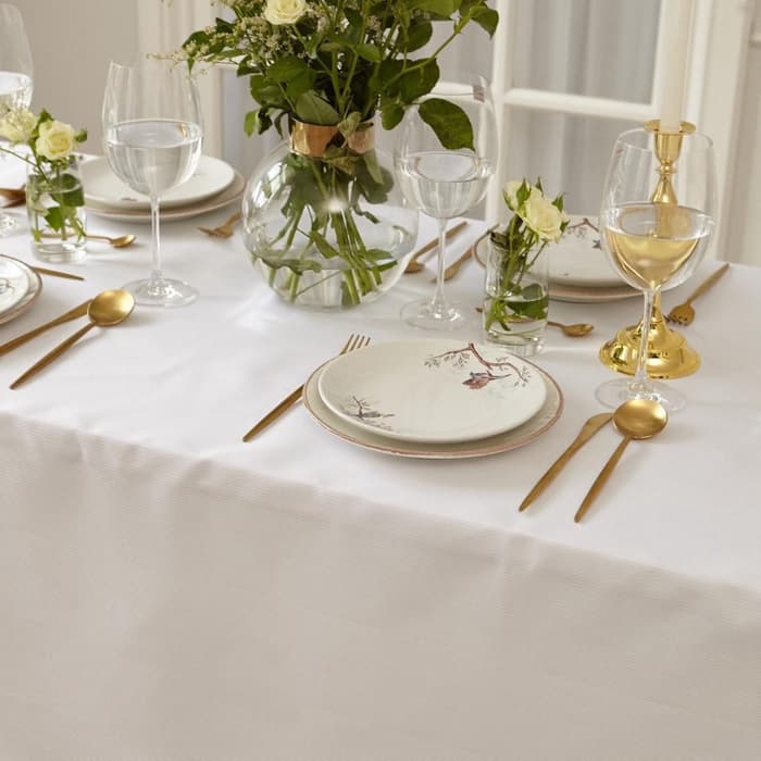 Скатерть «Этель» Lines, 150×220 ±3 см, белая, плотность 192 г/м², хлопок с ВГМО